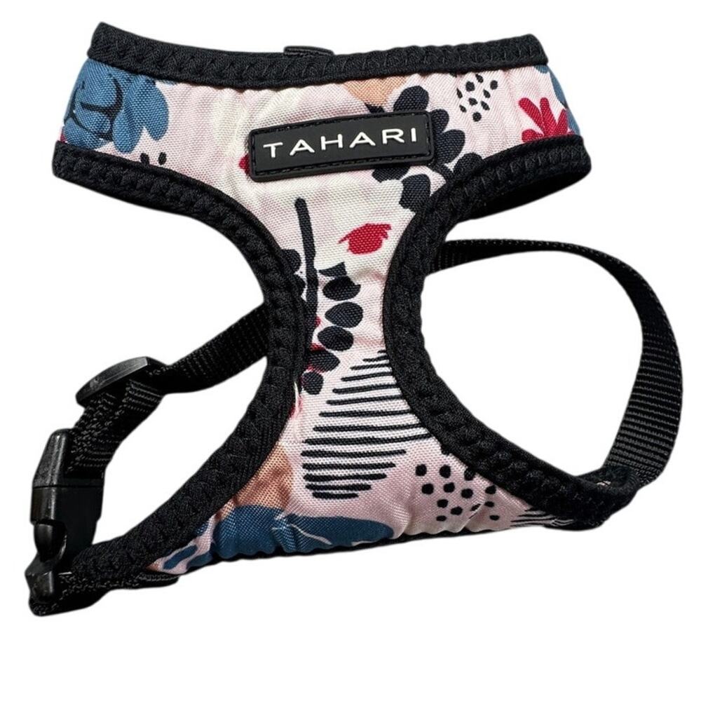 Tahari Dog Harness Small Pink Blue Floral Mesh Pet Vest Walk Gear